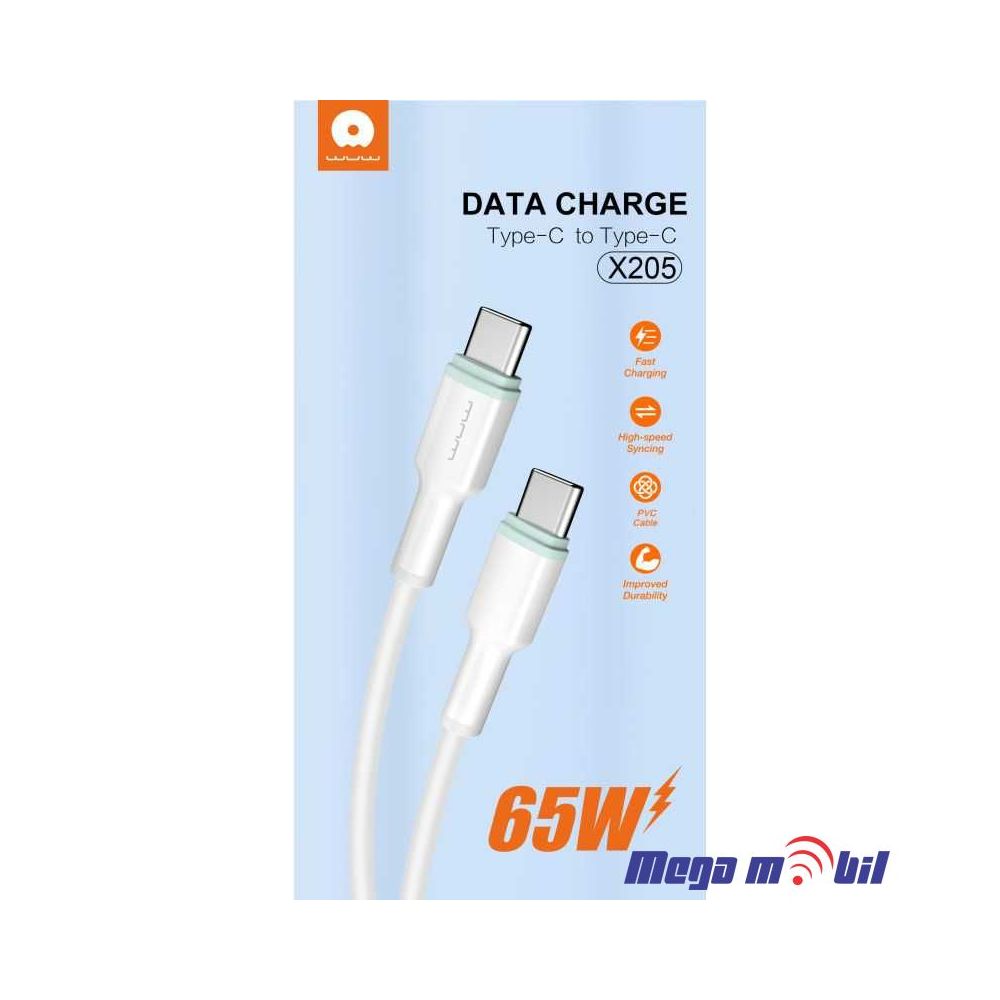 Data Kabel Type C PD WUW-X205 65W 1m FAST white